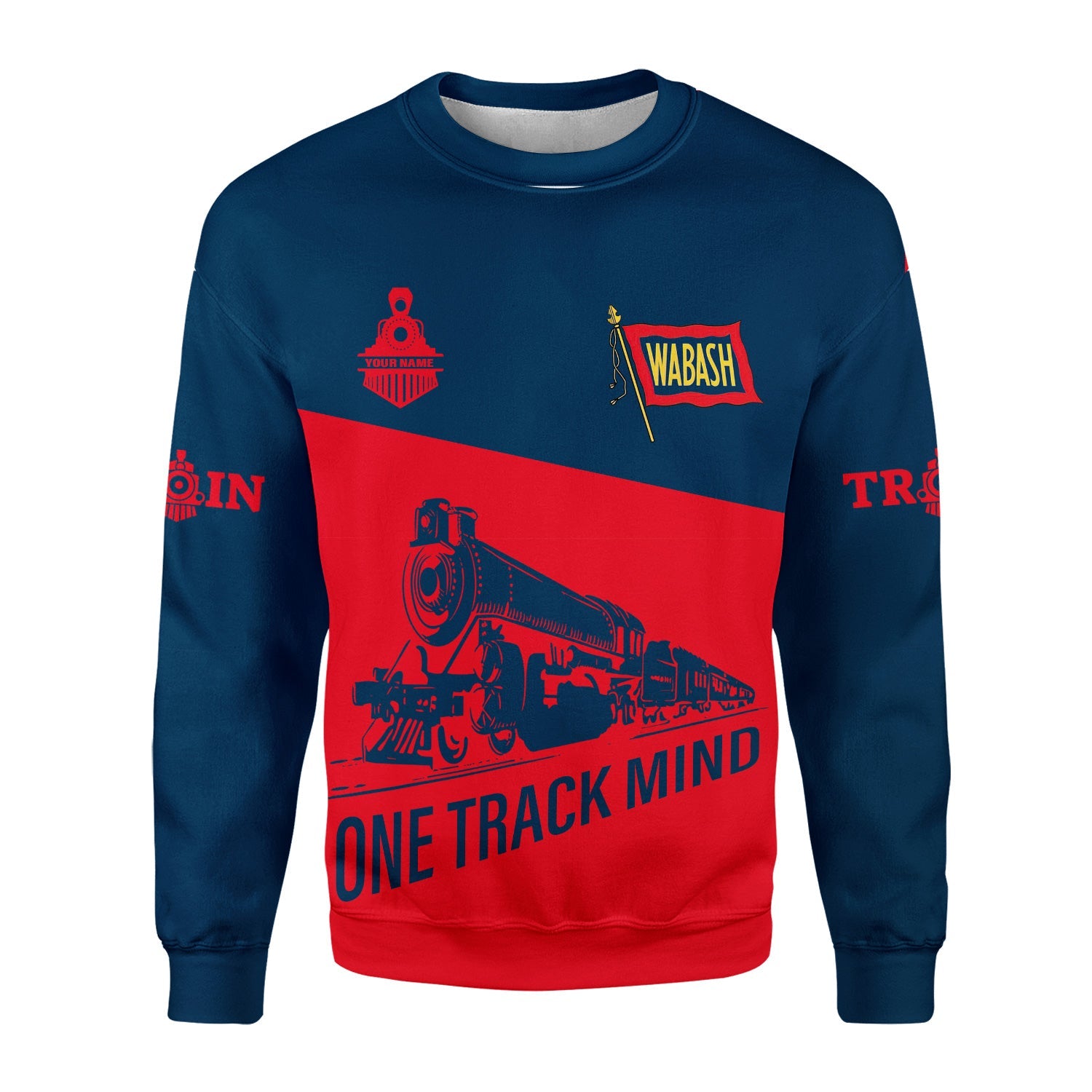 Railspirit Personalized Wabash Railroad Sweatshirt One Track Mind Train Sweater Gift Idea For Train Lover
