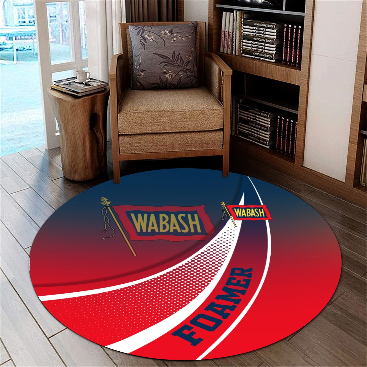 Railspirit Wabash Railroad Round Mat Railway-Themed Style Mat Gift Idea For Trainspotter