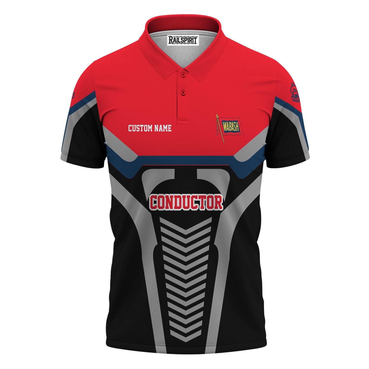 Railspirit Personalized Wabash Railroad Polo Shirt Track-Inspired with Custom Job Position  Train Shirt