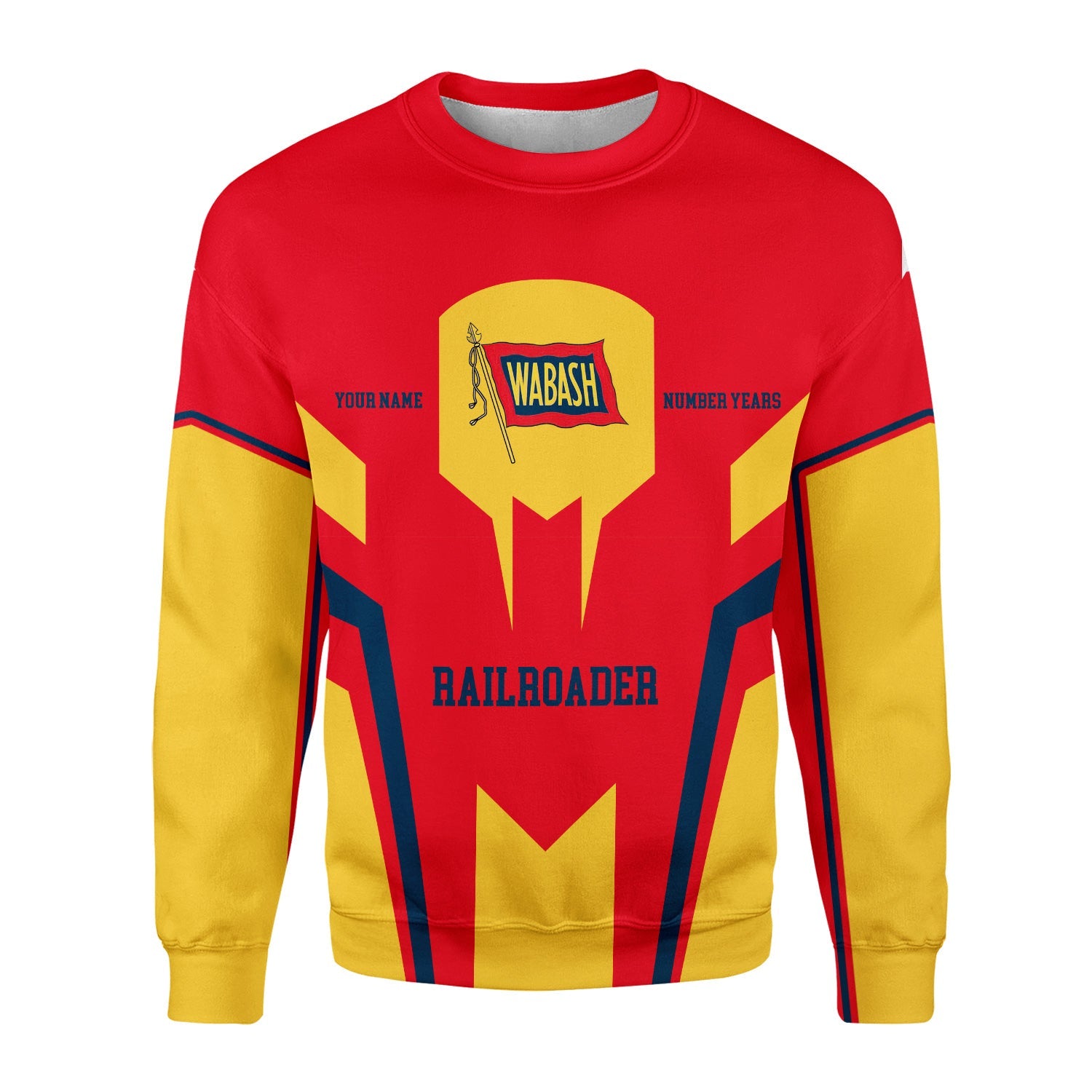 Railspirit Personalized Wabash Railroad Sweatshirt Custom Year Railroader Shirt Gift Idea For Train Lover
