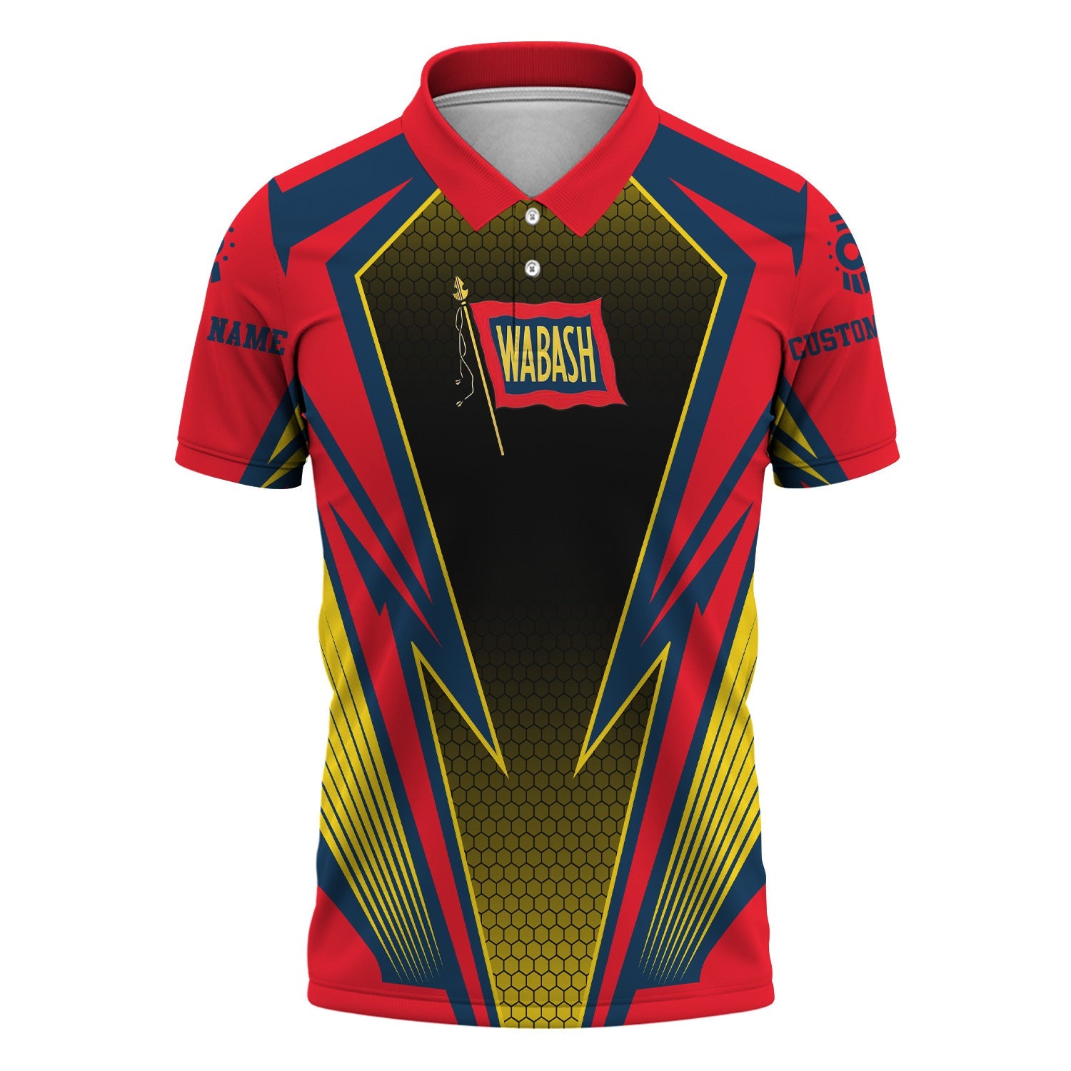 Railspirit Personalized Wabash Railroad Polo Shirt Lightning Graphic Style Shirt Gift Idea For Train Lover