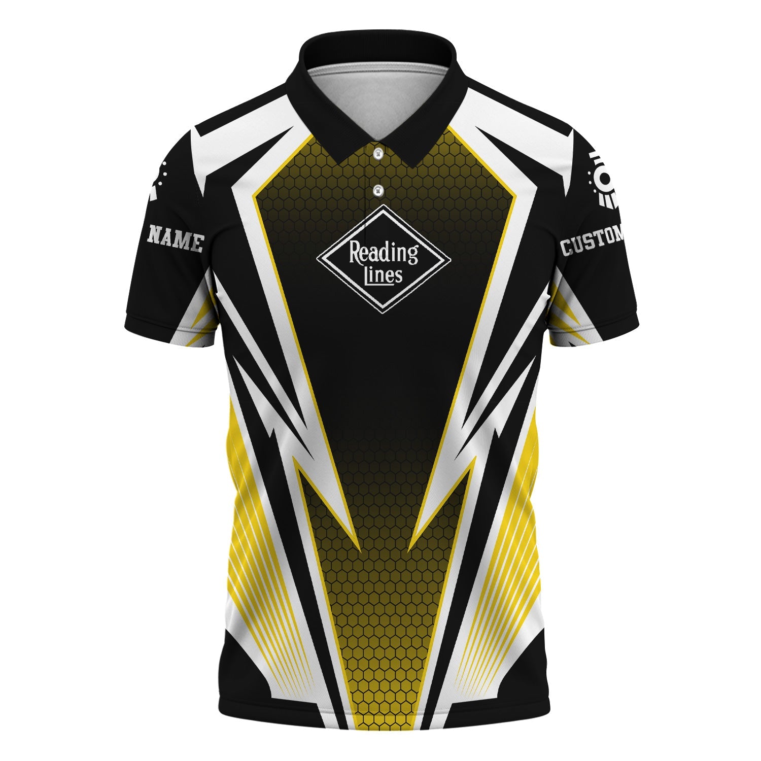 Railspirit Personalized Reading Railroad Polo Shirt Lightning Graphic Style Shirt Gift Idea For Train Lover