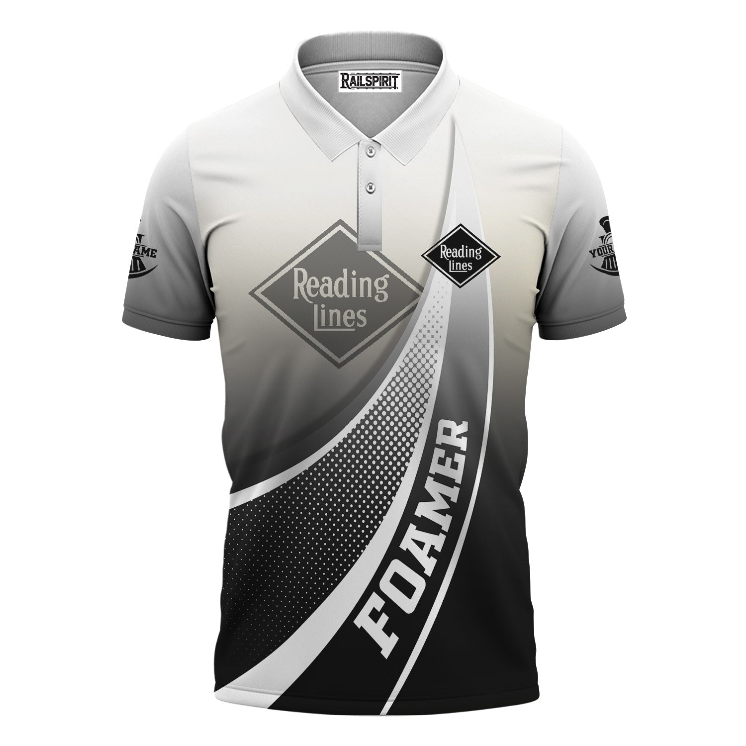 Railspirit Personalized Reading Railroad Polo Shirt Railway-Themed Style Shirt Gift Idea For Trainspotter