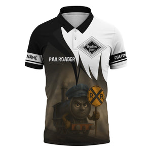 Railspirit Personalized Reading Railroad Polo Shirt Angry Train Polo Shirt Gift Idea For Train Lover