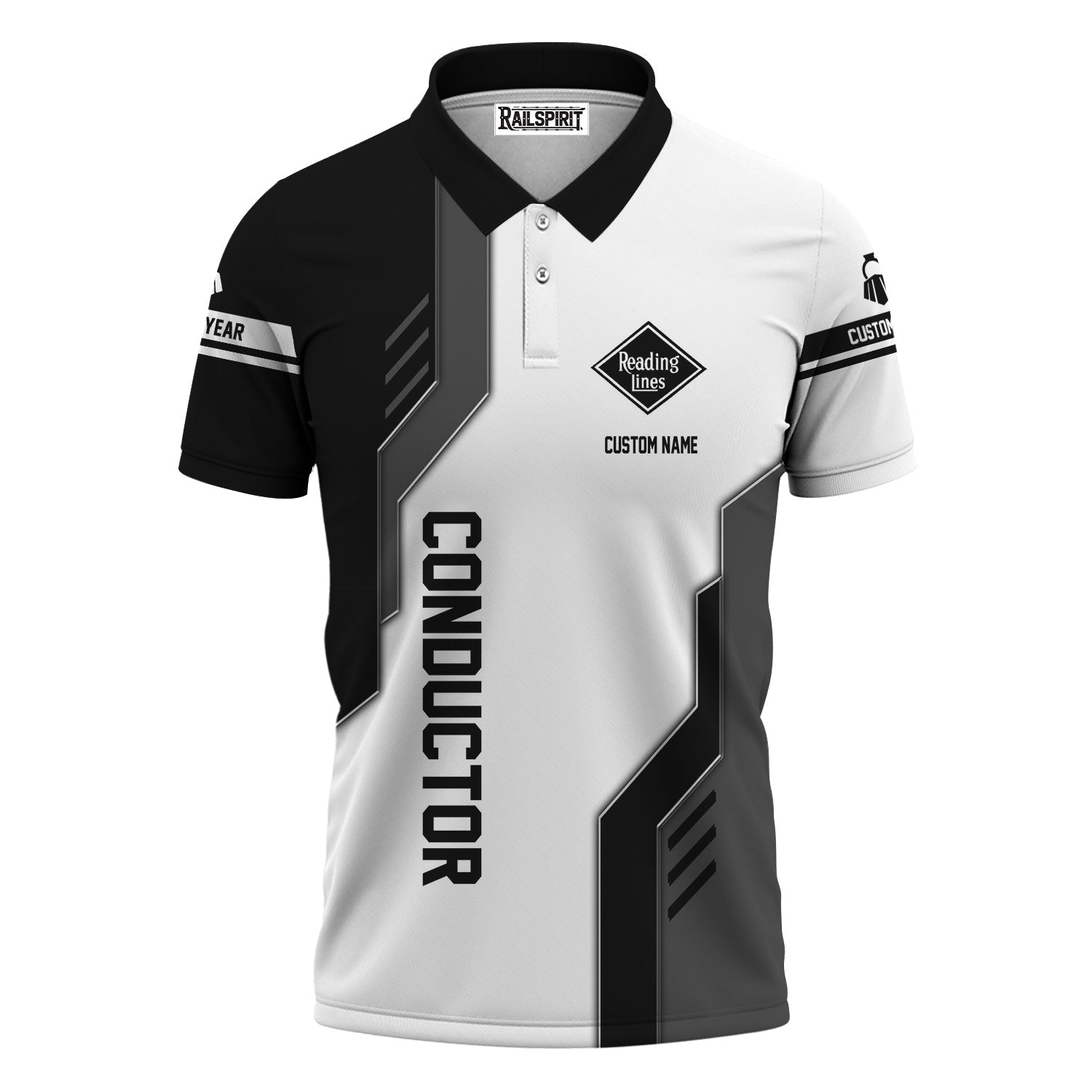 Railspirit Personalized Reading Railroad Polo Shirt Unique Railway Style with Custom Job Train Shirt