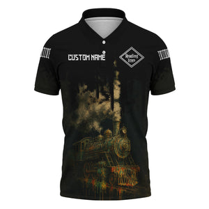 Railspirit Personalized Reading Railroad Polo Shirt Vintage Train Art Style Shirt For Locomotive Fans