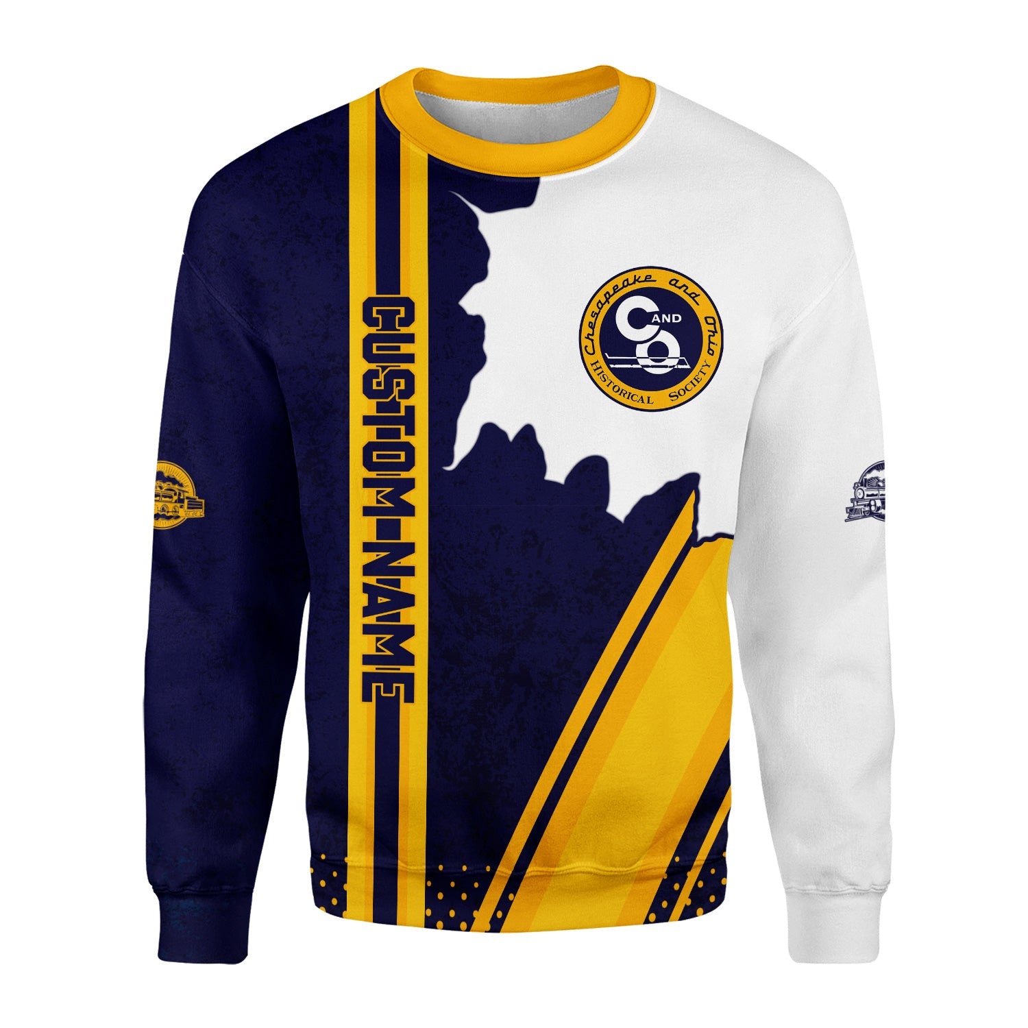 Railspirit Personalized Chesapeake and Ohio Railway Sweatshirt C&O All Over Printed Unisex Shirt