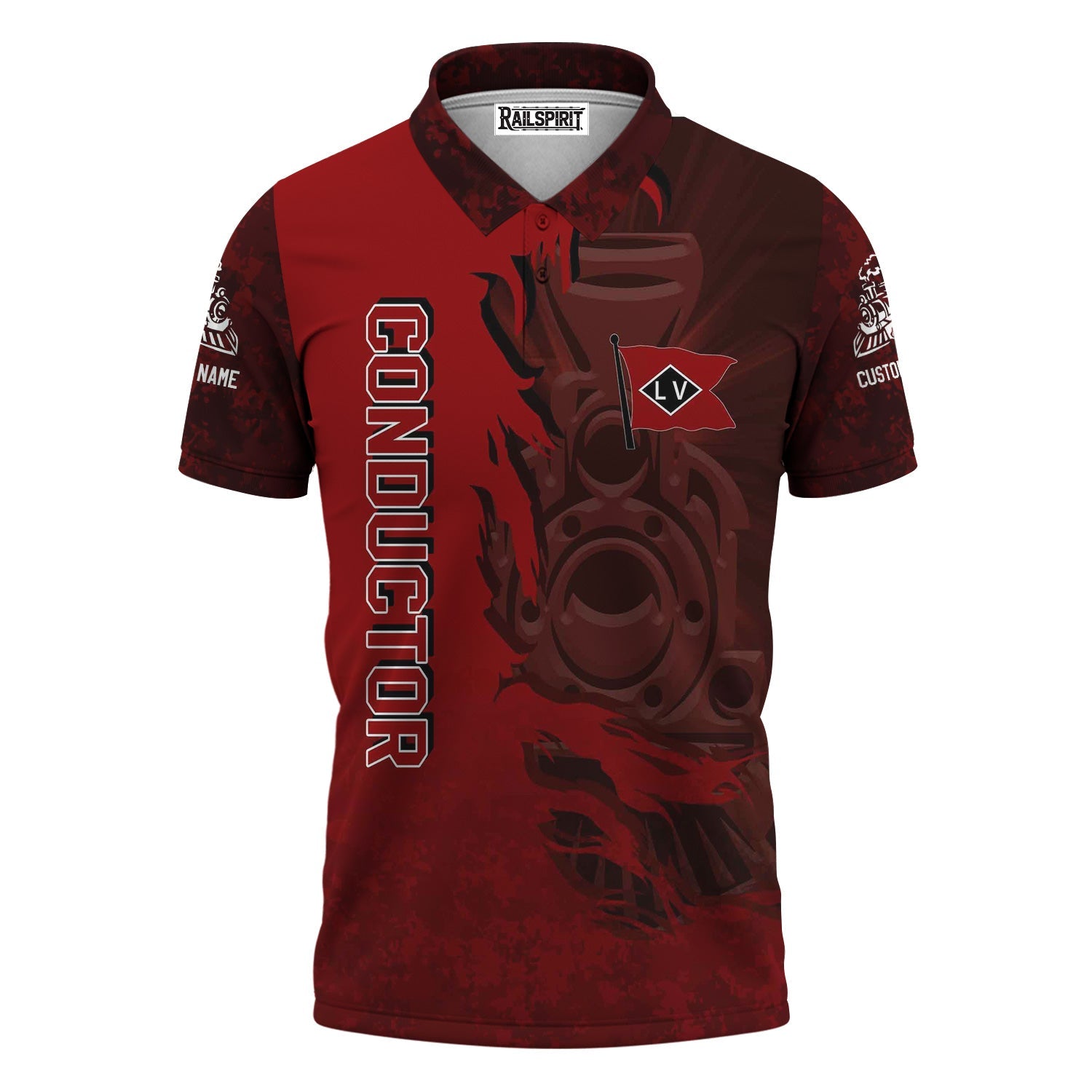 Railspirit Personalized Lehigh Valley Railroad Polo Shirt Blazing Style with Custom Position Train Shirt