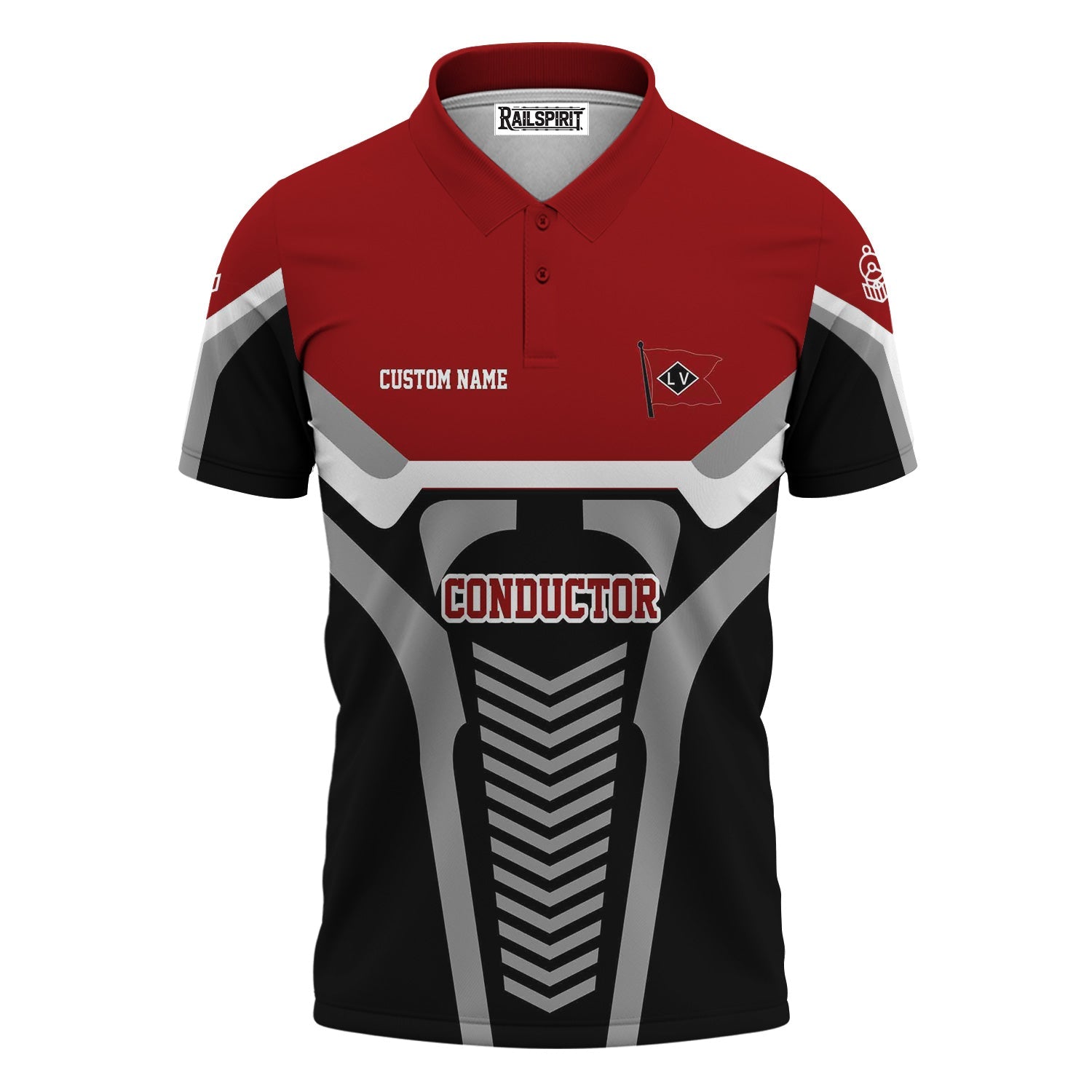 Railspirit Personalized Lehigh Valley Railroad Polo Shirt Track-Inspired with Custom Job Position Train Shirt