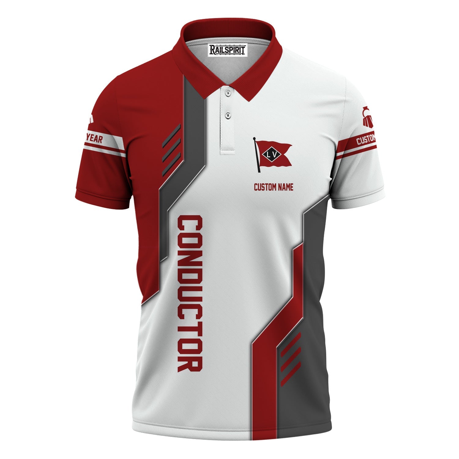 Railspirit Personalized Lehigh Valley Railroad Polo Shirt Unique Railway Style with Custom Job Train Shirt