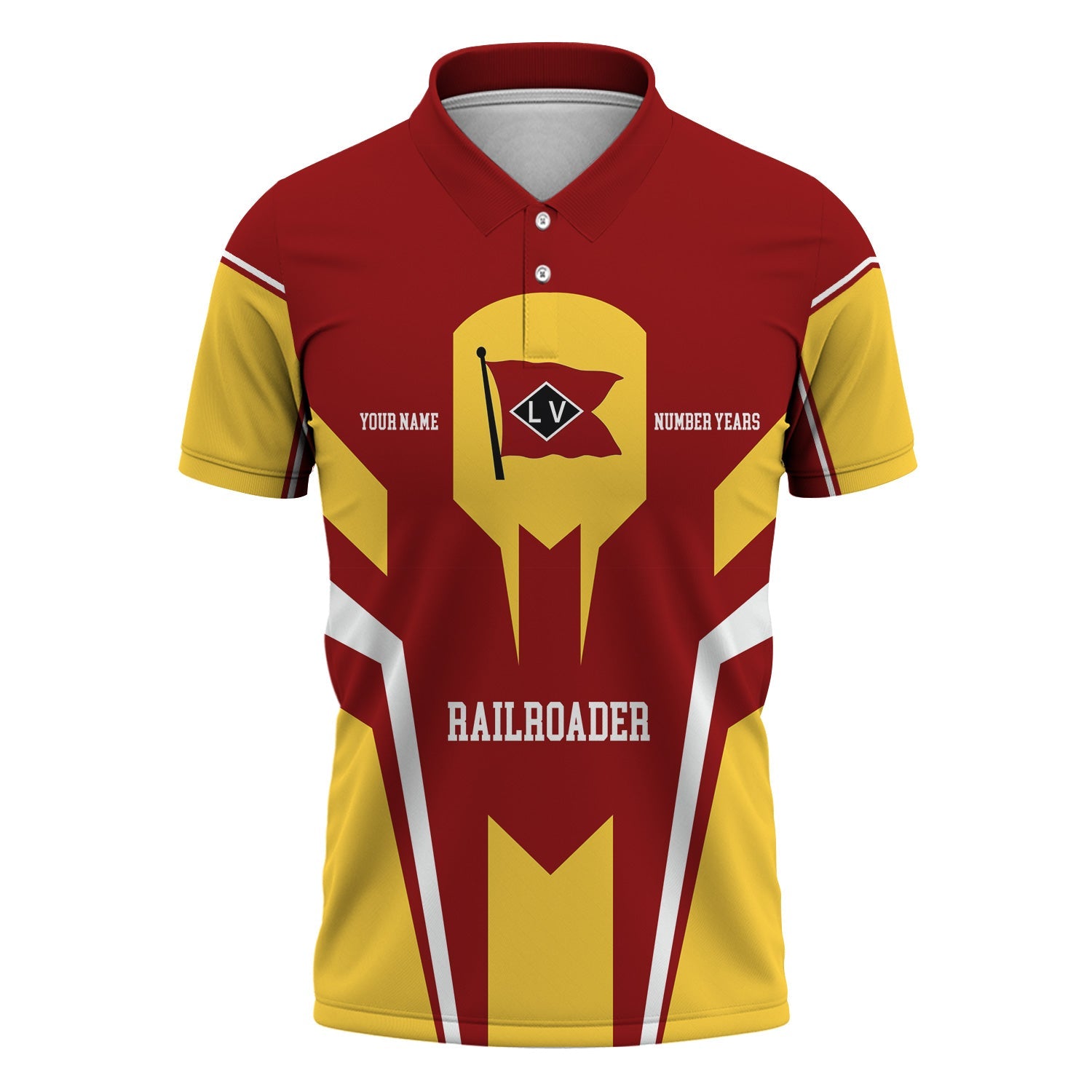 Railspirit Personalized Lehigh Valley Railroad Polo Shirt Custom Year Railroader Shirt Gift Idea For Train Lover