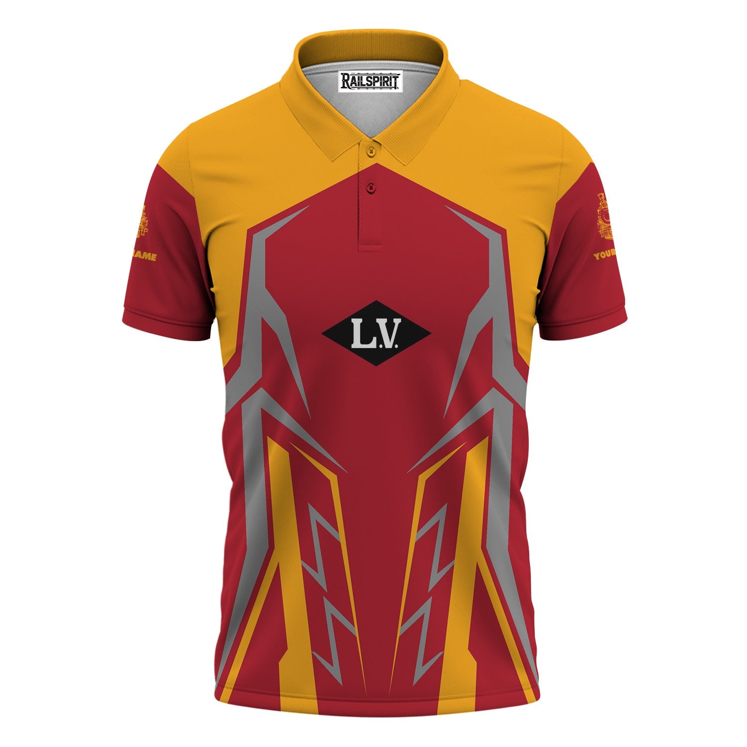 Railspirit Personalized Lehigh Valley Railroad Polo Shirt Futuristic Design with Custom Job Train Shirt