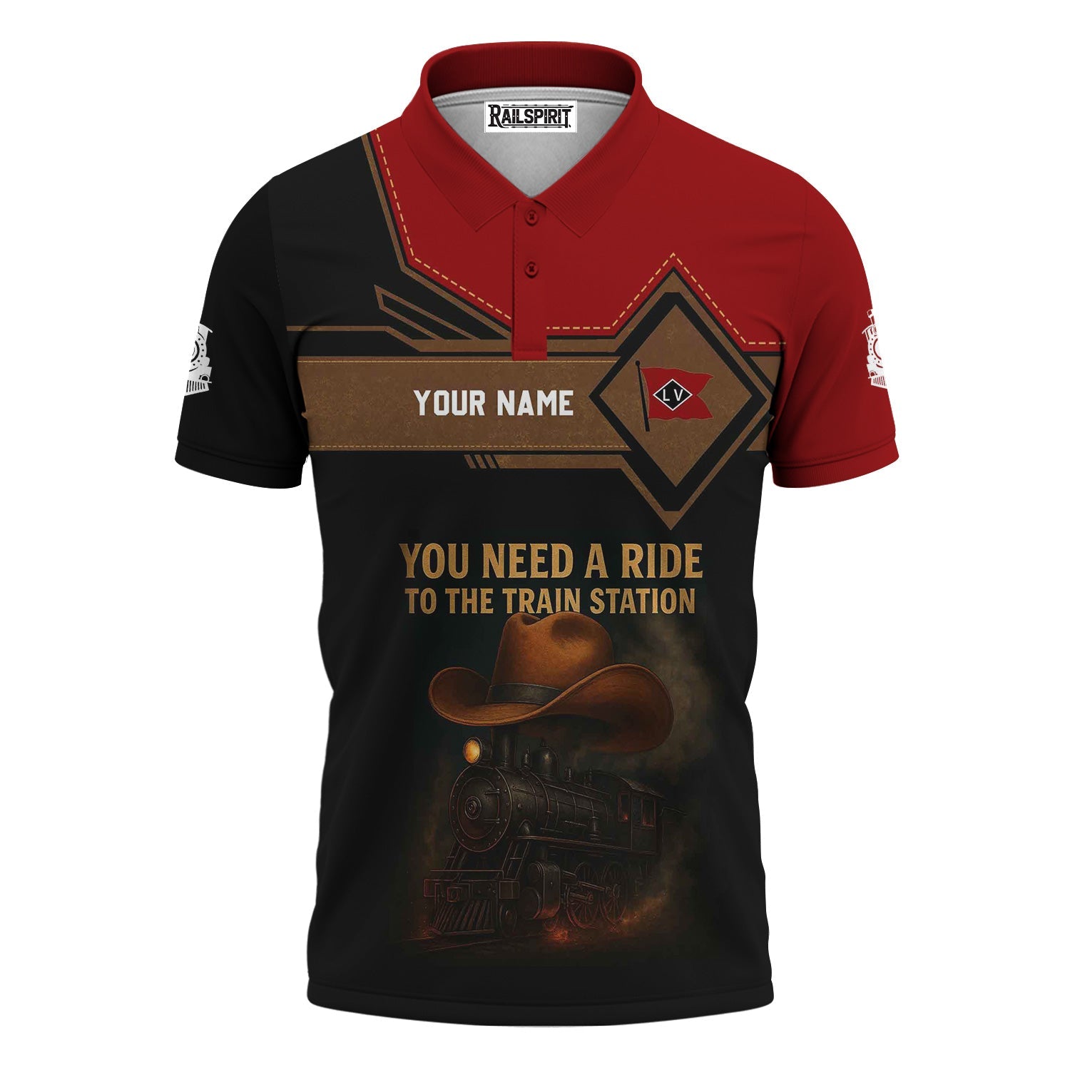 Railspirit Personalized Lehigh Valley Railroad Polo Shirt You Need A Ride To The Train Station Shirt For Train Lovers