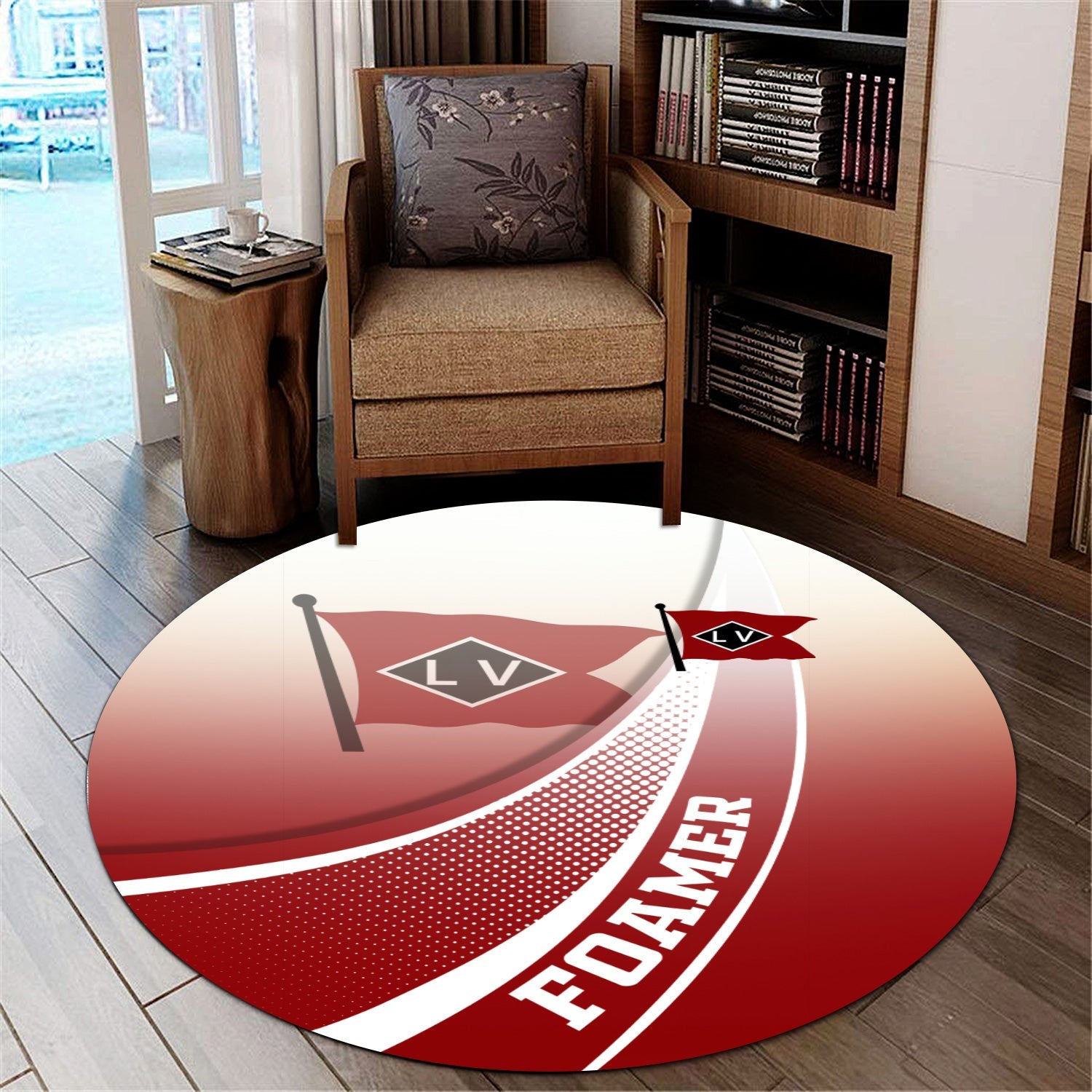 Railspirit Lehigh Valley Railroad Round Mat Railway-Themed Style Mat Gift Idea For Trainspotter