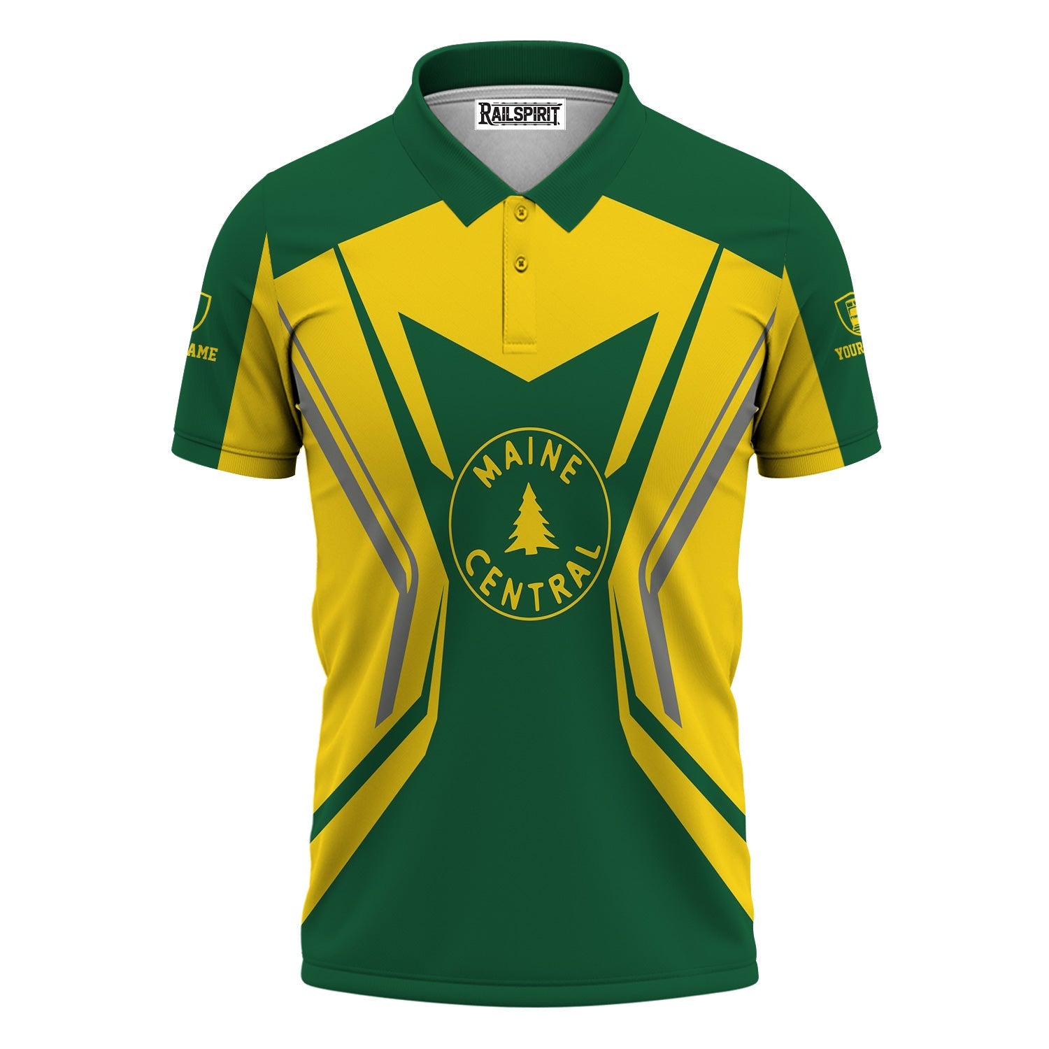 Railspirit Personalized Maine Central Railroad Polo Shirt Unique Style with Custom Job Train Shirt