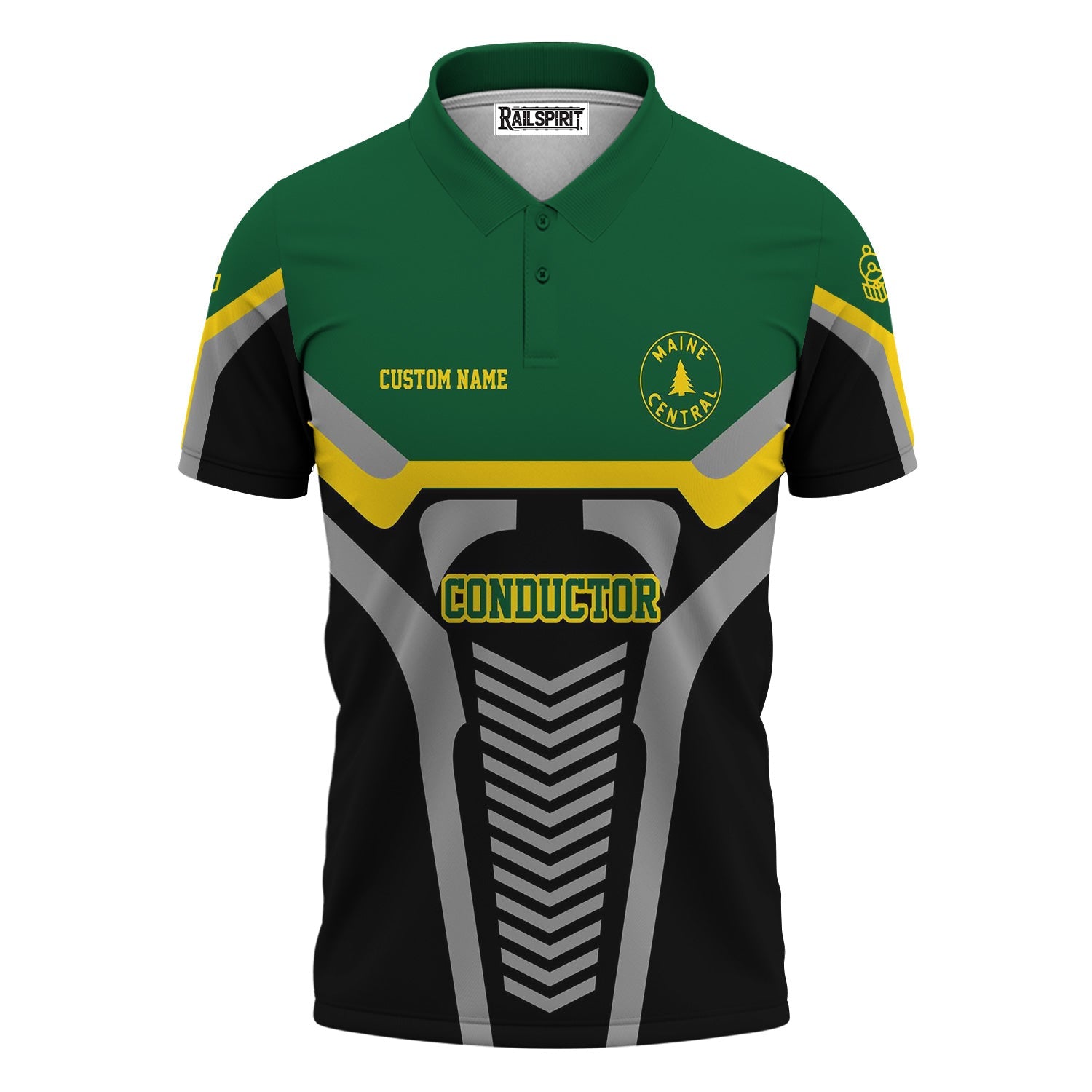 Railspirit Personalized Maine Central Railroad Polo Shirt Track-Inspired with Custom Job Position  Train Shirt