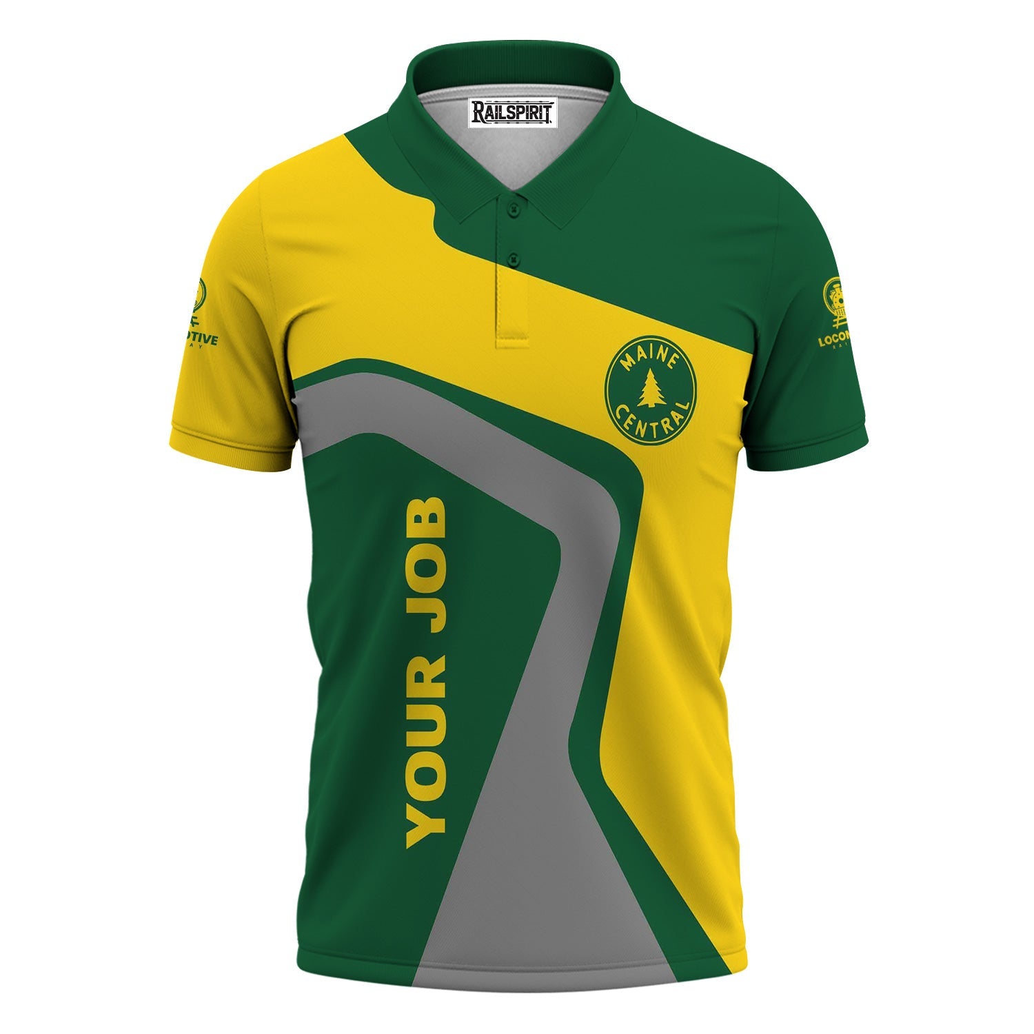 Railspirit Personalized Maine Central Railroad Polo Shirt Unique Design with Custom Job Position Train Shirt