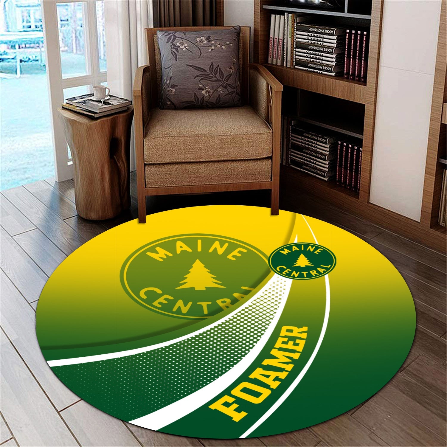 Railspirit Maine Central Railroad Round Mat Railway-Themed Style Mat Gift Idea For Trainspotter