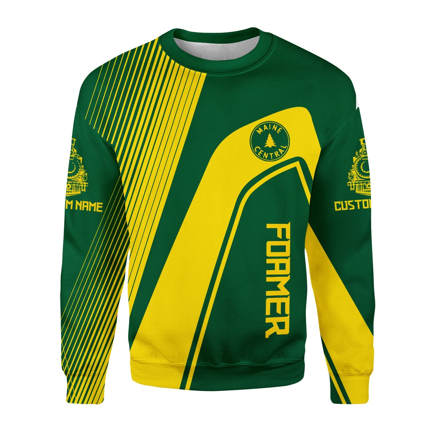 Railspirit Personalized Maine Central Railroad Sweatshirt Vibrant Striking Style Shirt For Rail Enthusiasts