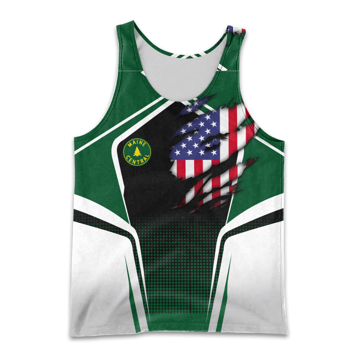 Railspirit Personalized Maine Central Railroad Men Tank Top American Eagle Vintage Train Shirt