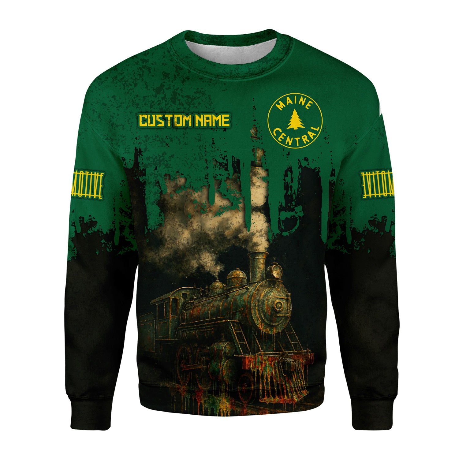 Railspirit Personalized Maine Central Railroad Sweatshirt Vintage Train Art Style Shirt For Locomotive Fans