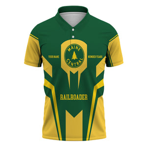 Railspirit Personalized Maine Central Railroad Polo Shirt Custom Year Railroader Shirt Gift Idea For Train Lover