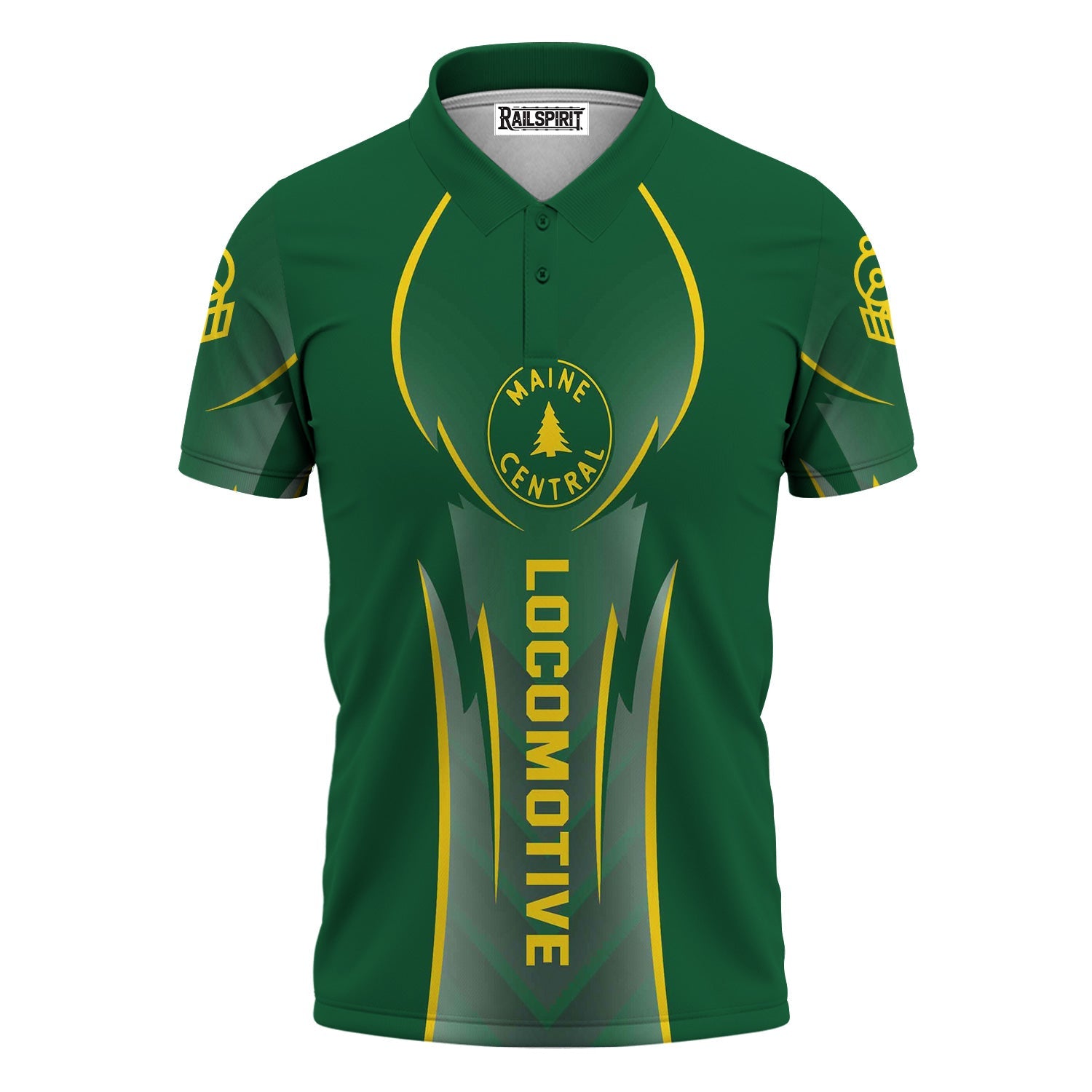 Railspirit Personalized Maine Central Railroad Polo Shirt Striking Line Style Train Shirt For Locomotive Lovers