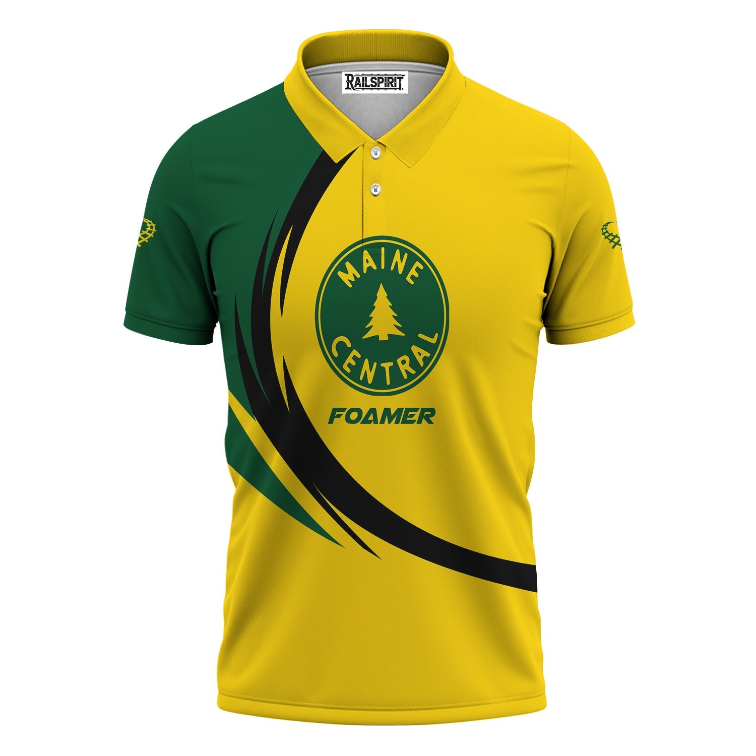 Railspirit Personalized Maine Central Railroad Polo Shirt Unique Graphic Style Shirt For Train Enthusiasts