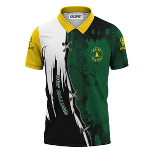 Railspirit Personalized Maine Central Railroad Polo Shirt Retro Stitches Design with Custom Position Train Shirt