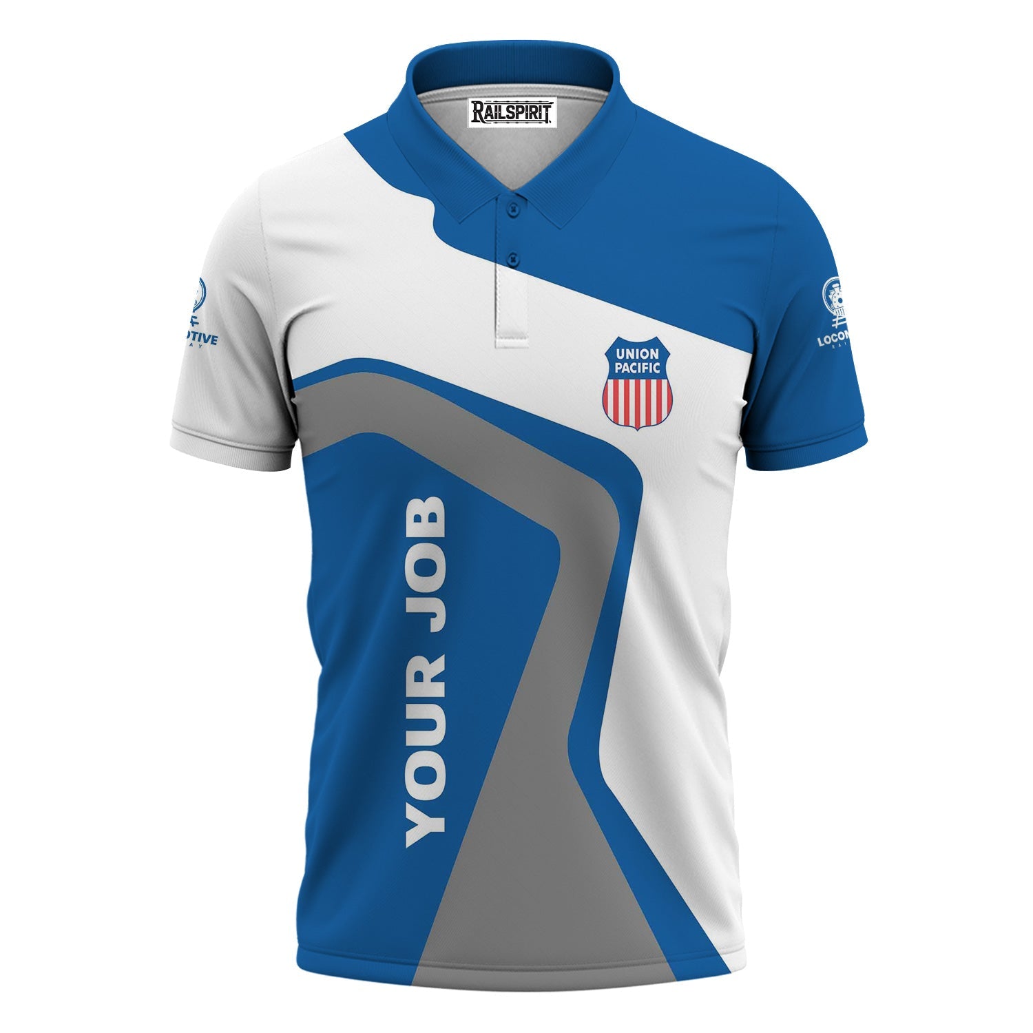 Railspirit Personalized Union Pacific Railroad Polo Shirt Unique Design with Custom Job Position Big Boy Train Shirt