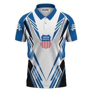 Railspirit Personalized Union Pacific Railroad Polo Shirt Railroad Tribute Design Big Boy Train Shirt for Train Lovers