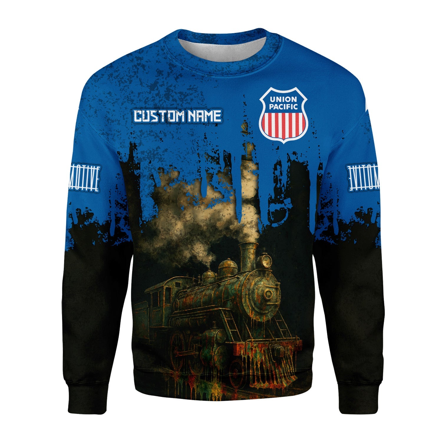 Railspirit Personalized Union Pacific Railroad Sweatshirt Vintage Train Art Style Big Boy Shirt For Locomotive Fans