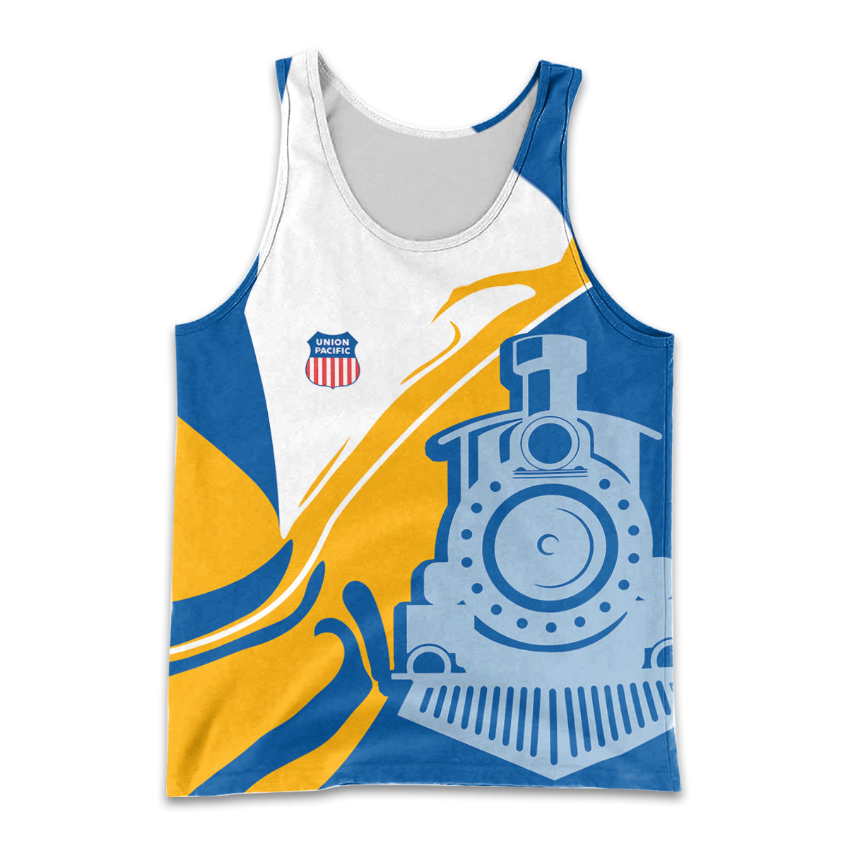 Railspirit Personalized Union Pacific Railroad Men Tank Top Flame-Inspired Style Big Boy Shirt Gift Idea For Train Lovers