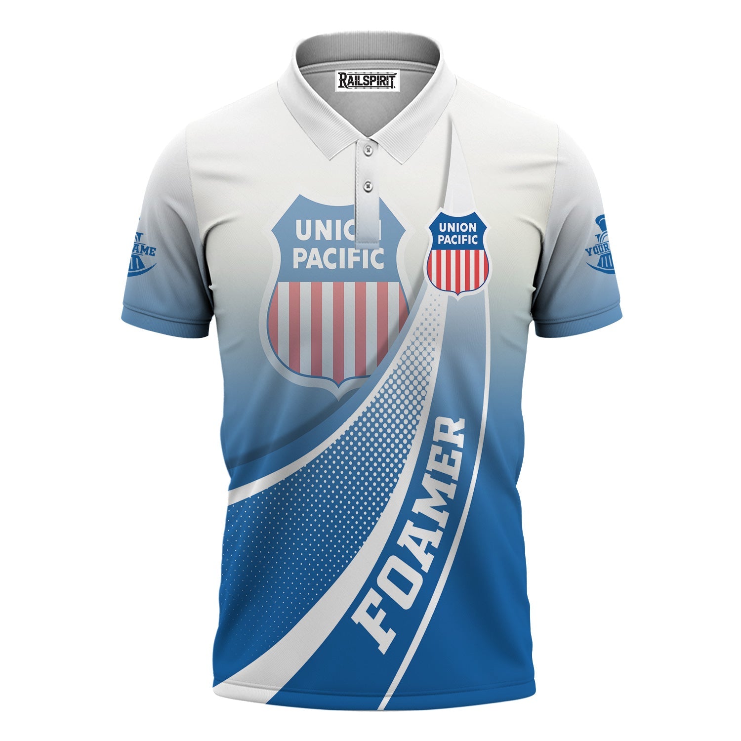 Railspirit Personalized Union Pacific Railroad Polo Shirt Railway-Themed Style Big Boy Shirt Gift Idea For Trainspotter