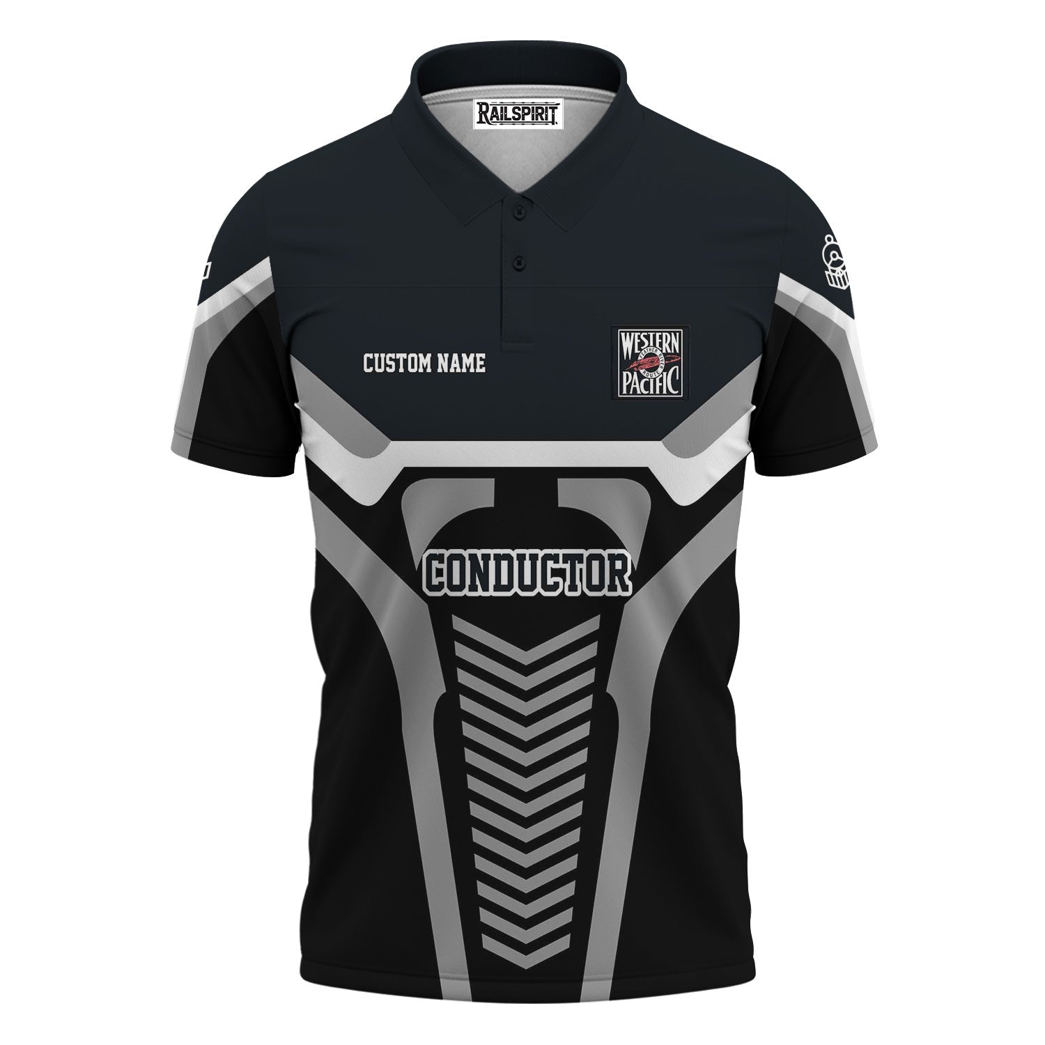 Railspirit Personalized Western Pacific Railroad Polo Shirt Track-Inspired with Custom Job Position  Train Shirt