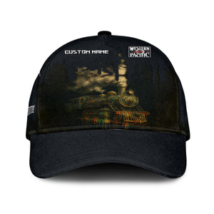 Railspirit Personalized Western Pacific Railroad Classic Cap Vintage Train Art Style Cap For Locomotive Fans