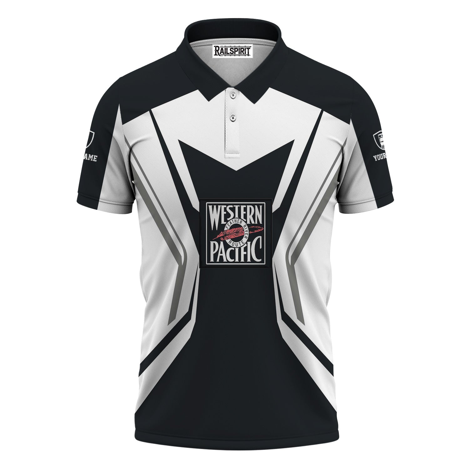 Railspirit Personalized Western Pacific Railroad Polo Shirt Unique Style with Custom Job Train Shirt