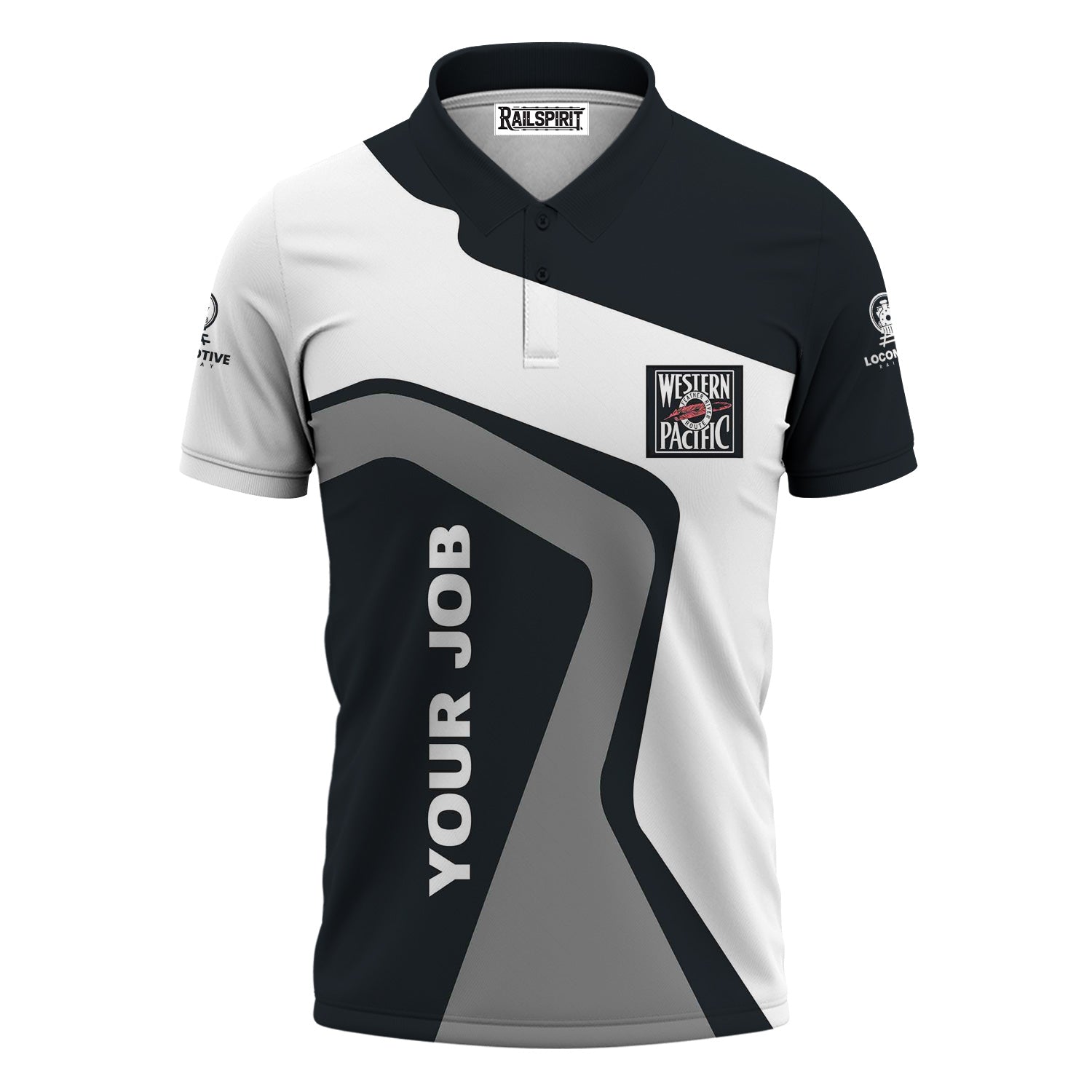 Railspirit Personalized Western Pacific Railroad Polo Shirt Unique Design with Custom Job Position Train Shirt