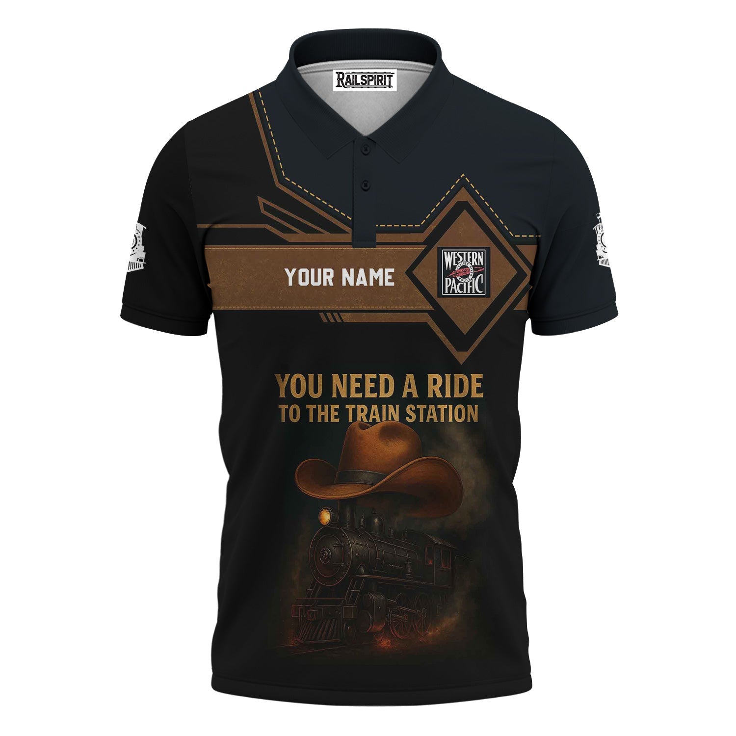 Railspirit Personalized Western Pacific Railroad Polo Shirt You Need A Ride To The Train Station Shirt For Train Lovers