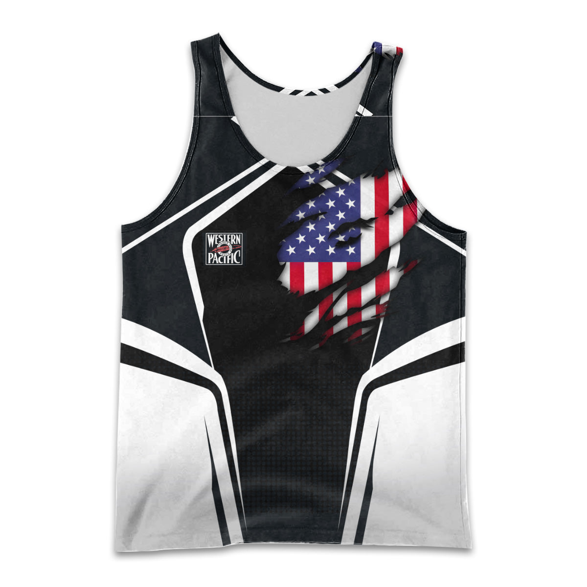 Railspirit Personalized Western Pacific Railroad Men Tank Top American Eagle Vintage Train Shirt