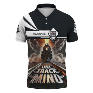 Railspirit Personalized Western Pacific Railroad Polo Shirt One Track Mind Train Printed Shirt