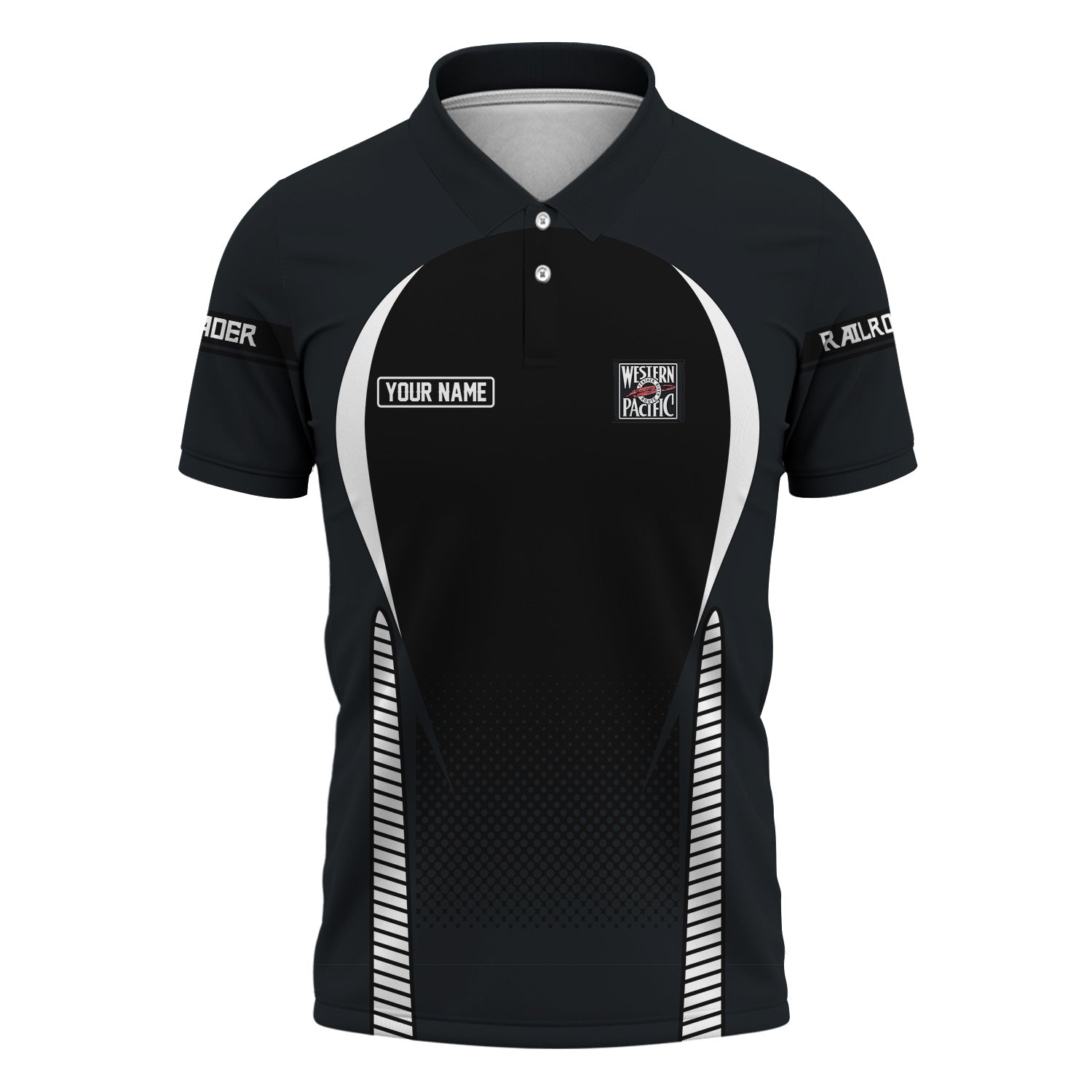 Railspirit Personalized Western Pacific Railroad Polo Shirt Stress Is Caused By Not Having Enough Trains Shirt All Over Print