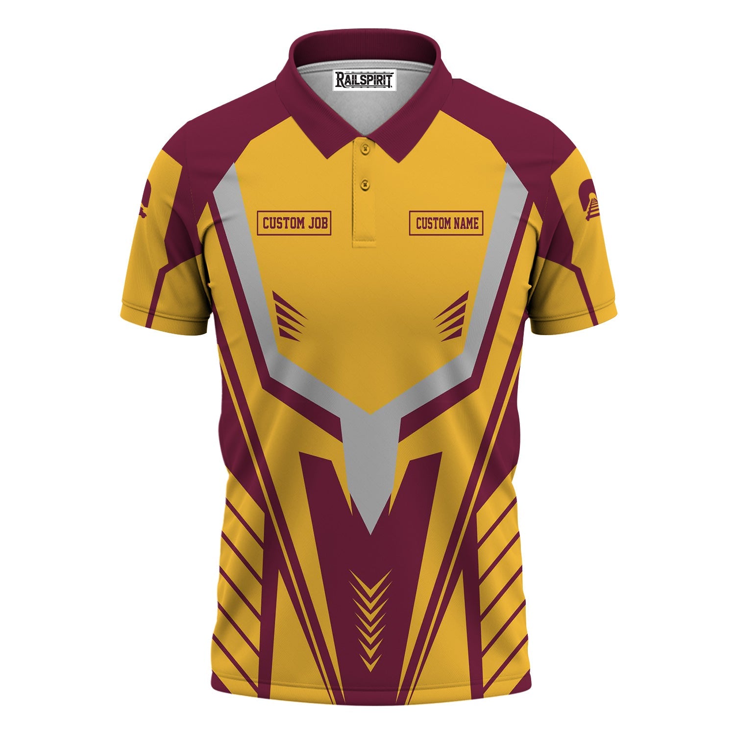 Railspirit Personalized Boston and Maine Railroad Polo Shirt Workwear-Inspired with Custom Position Train Shirt