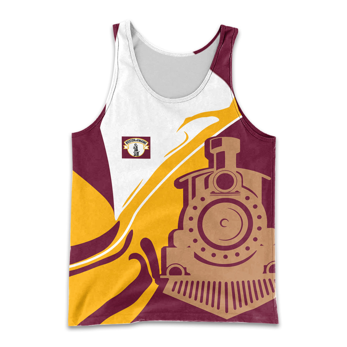 Railspirit Personalized Boston and Maine Railroad Men Tank Top Flame-Inspired Style Shirt Gift Idea For Train Lovers