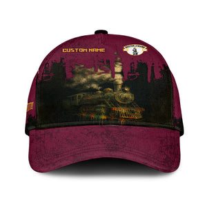 Railspirit Personalized Boston and Maine Railroad Classic Cap Vintage Train Art Style Cap For Locomotive Fans