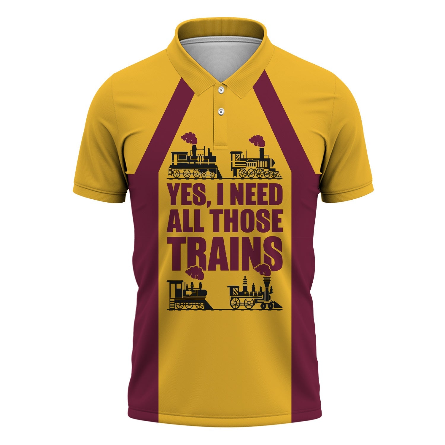 Railspirit Custom Name Boston and Maine Railroad Polo Shirt Yes I Need All Those Train Printed Shirt