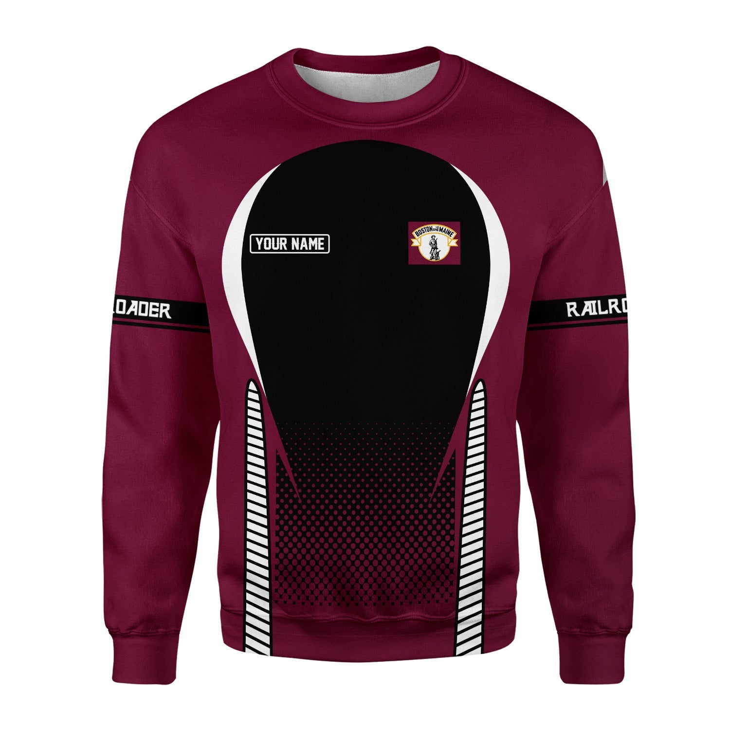 Railspirit Personalized Boston and Maine Railroad Sweatshirt Stress Is Caused By Not Having Enough Trains Shirt All Over Print Shirt