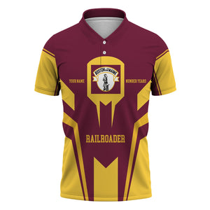 Railspirit Personalized Boston and Maine Railroad Polo Shirt Custom Year Railroader Shirt Gift Idea For Train Lover