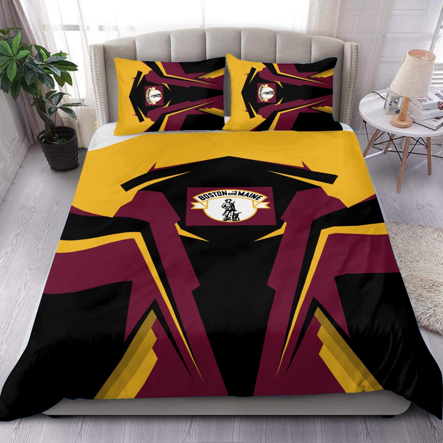 Railspirit Boston and Maine Railroad Bedding Set Strong Line Style Bedding Set All Over Print