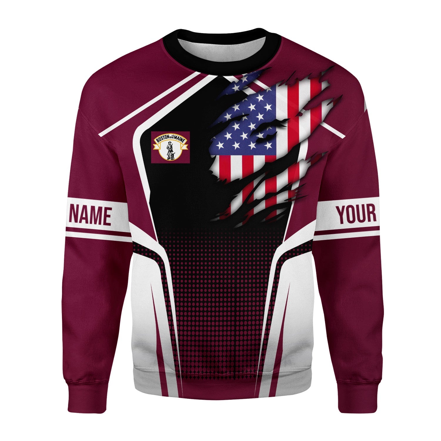 Railspirit Personalized Boston and Maine Railroad Sweatshirt American Eagle Vintage Train Shirt